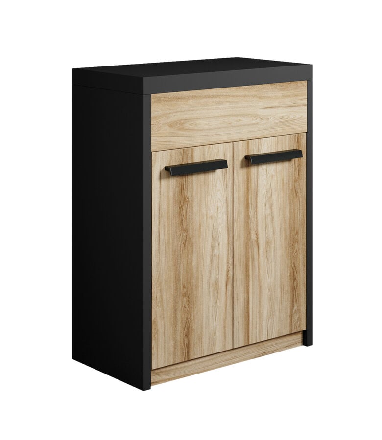 badplaats Wastafelkast Adam 60 x 40 x 80 cm - zwart met eiken