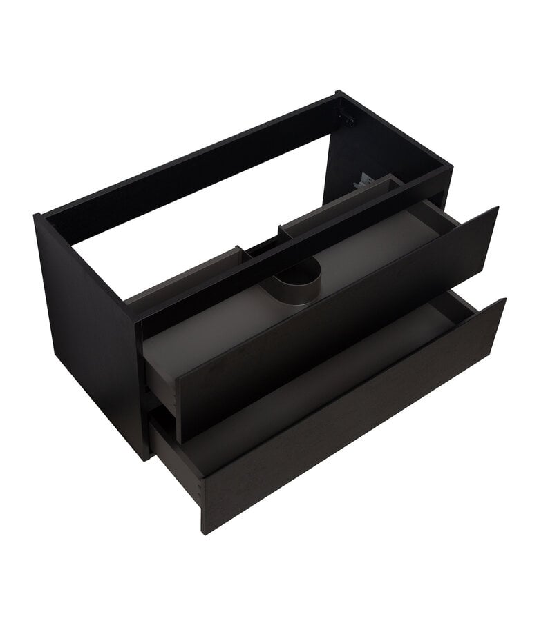 Badplaats Wastafelkast Angela 100 X 48 X 50 Cm - Zwart Houtnerf