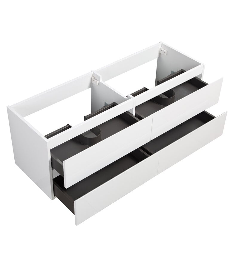 Badplaats Wastafelkast Angela 140 X 48 X 50 Cm - Hoogglans Wit