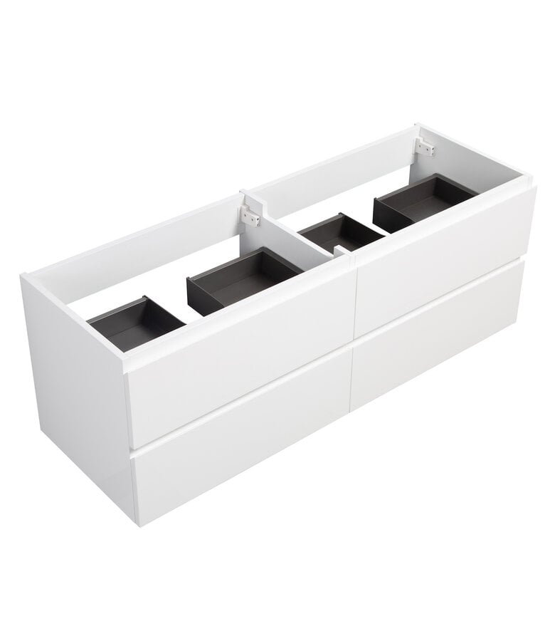 Badplaats Wastafelkast Angela 140 X 48 X 50 Cm - Hoogglans Wit