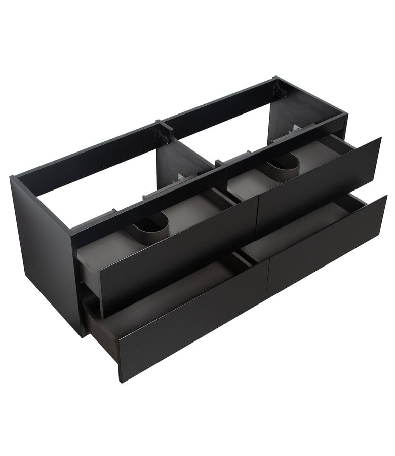 Badplaats Wastafelkast Angela 140 X 48 X 50 Cm - Mat Zwart