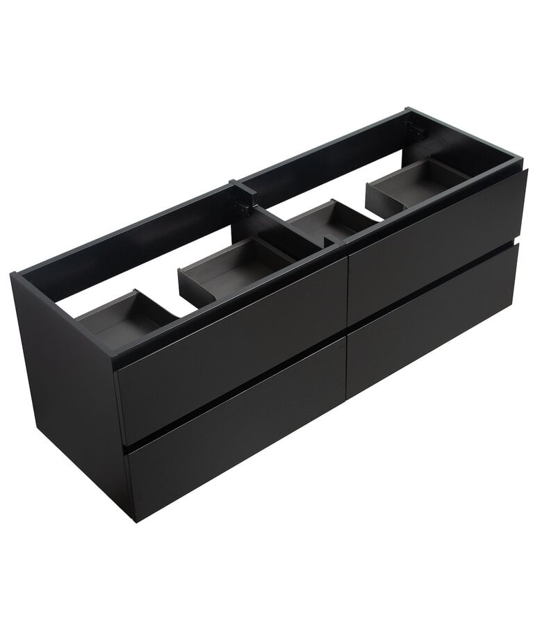 Badplaats Wastafelkast Angela 140 X 48 X 50 Cm - Mat Zwart
