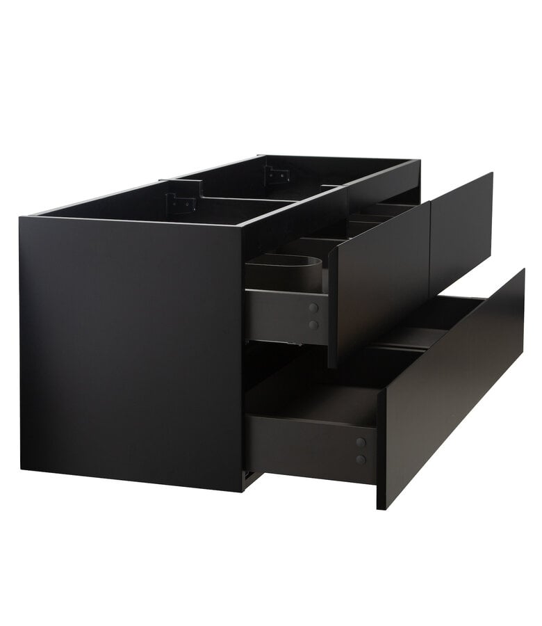 Badplaats Wastafelkast Angela 140 X 48 X 50 Cm - Mat Zwart