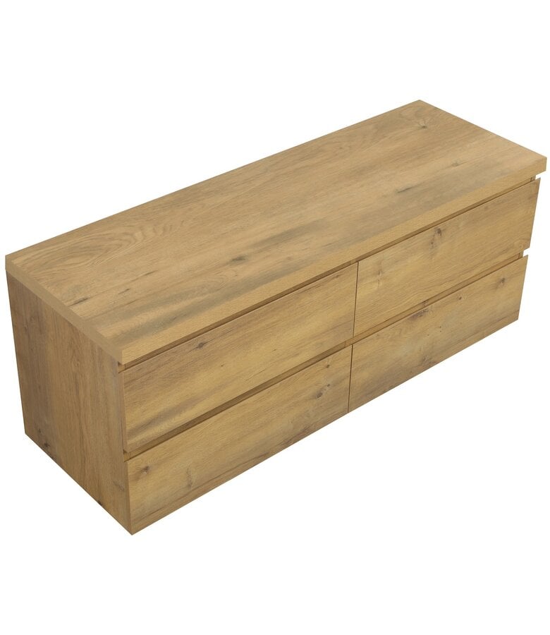 Badplaats Wastafelkast Angela 140 X 48 X 54 Cm - Eiken - Met Bovenblad