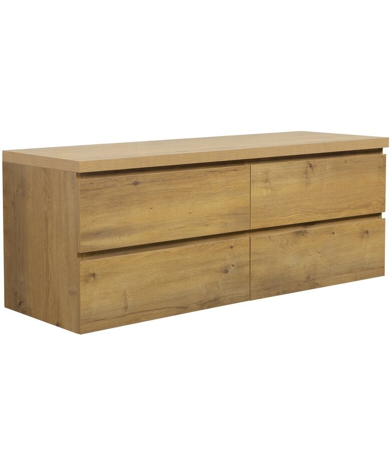 badplaats Wastafelkast Angela 140 x 48 x 54 cm - eiken - met bovenblad