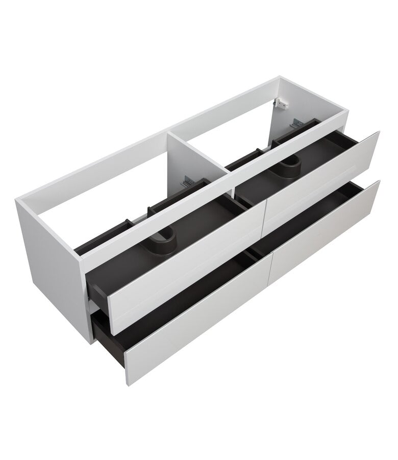 Badplaats Wastafelkast Angela 160 X 48 X 50 Cm - Hoogglans Wit