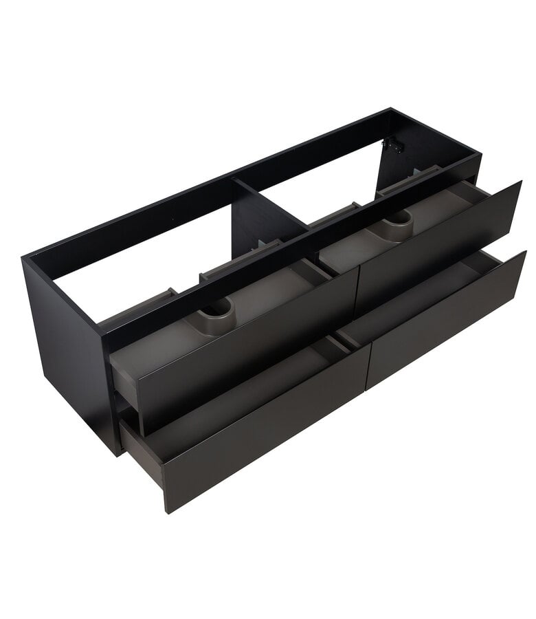 Badplaats Wastafelkast Angela 160 X 48 X 50 Cm - Mat Zwart