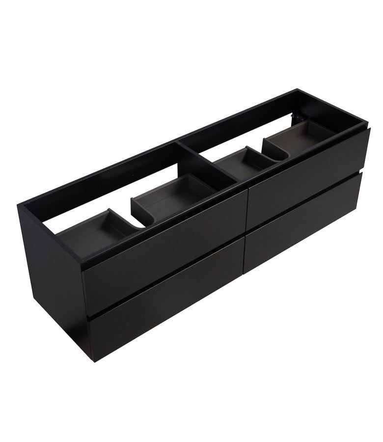 Badplaats Wastafelkast Angela 160 X 48 X 50 Cm - Mat Zwart