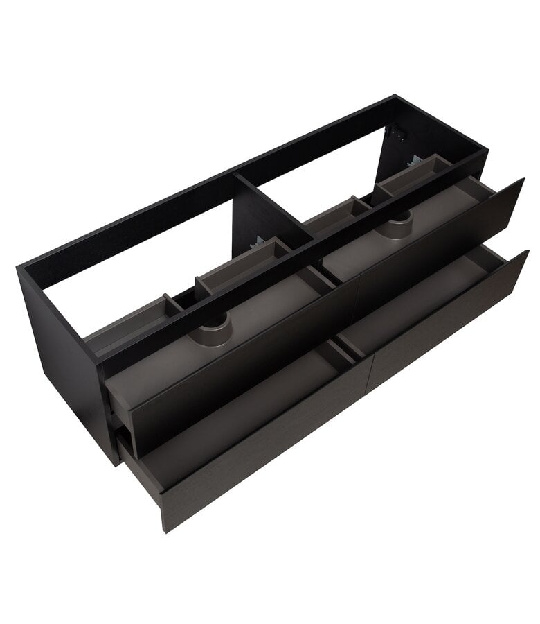 Badplaats Wastafelkast Angela 160 X 48 X 50 Cm - Zwart Houtnerf