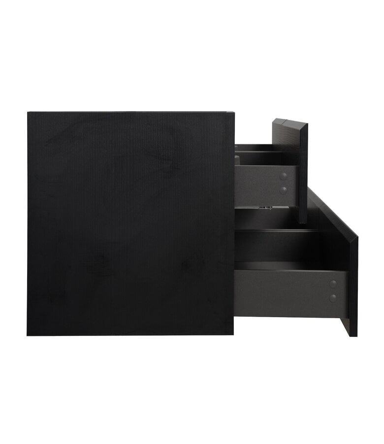 Badplaats Wastafelkast Angela 160 X 48 X 50 Cm - Zwart Houtnerf
