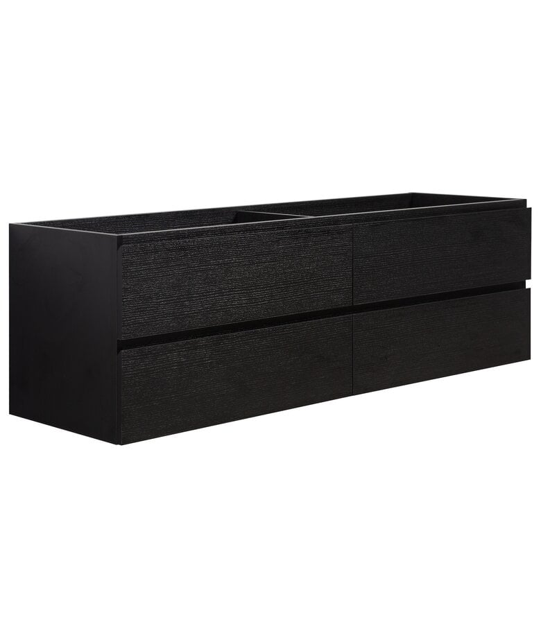 badplaats Wastafelkast Angela 160 x 48 x 50 cm - zwart houtnerf