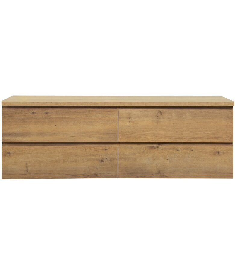 Badplaats Wastafelkast Angela 160 X 48 X 54 Cm - Eiken - Met Bovenblad