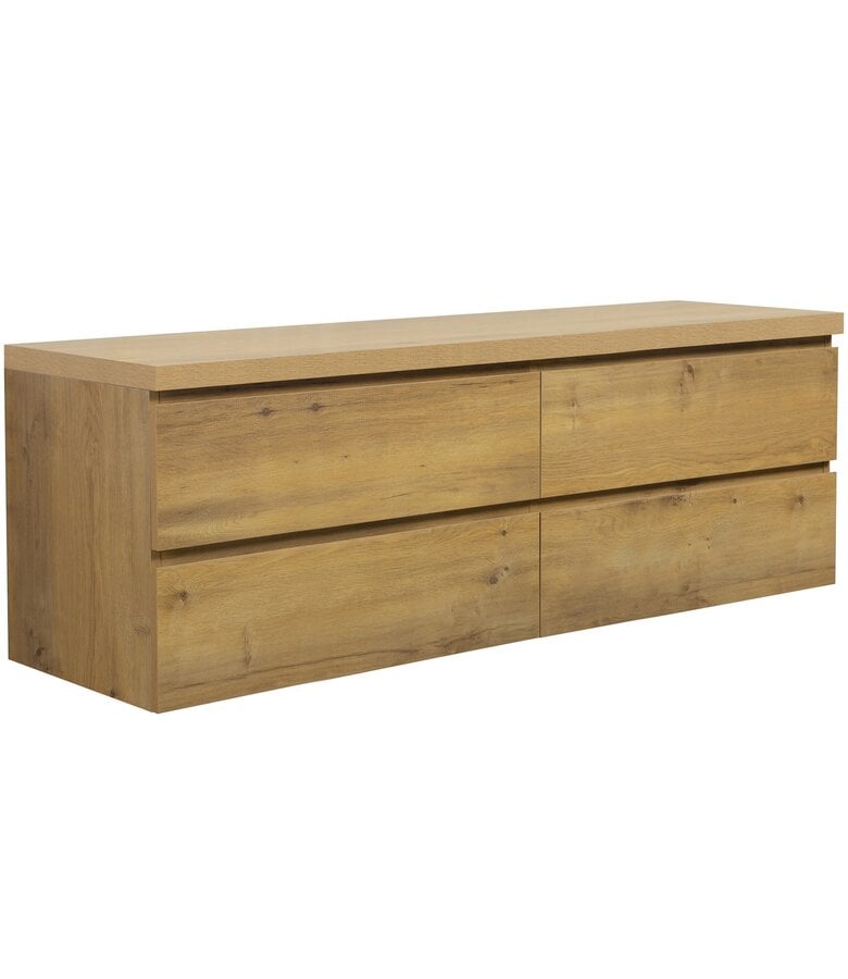 badplaats Wastafelkast Angela 160 x 48 x 54 cm - eiken - met bovenblad