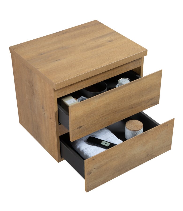 Badplaats Wastafelkast Angela 60 X 48 X 54 Cm - Eiken - Met Bovenblad