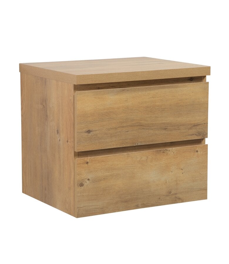 badplaats Wastafelkast Angela 60 x 48 x 54 cm - eiken - met bovenblad