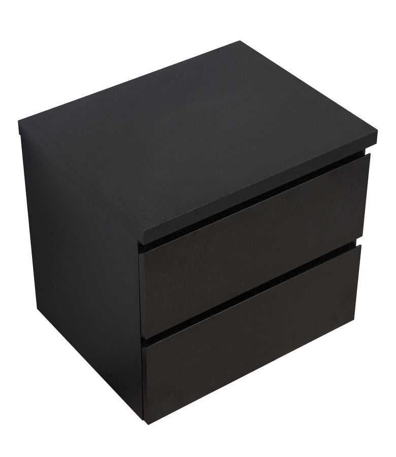 Badplaats Wastafelkast Angela 60 X 48 X 54 Cm - Zwart Houtnerf - Met Bovenblad