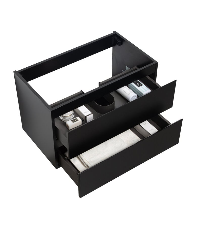 Badplaats Wastafelkast Angela 80 X 48 X 50 Cm - Mat Zwart