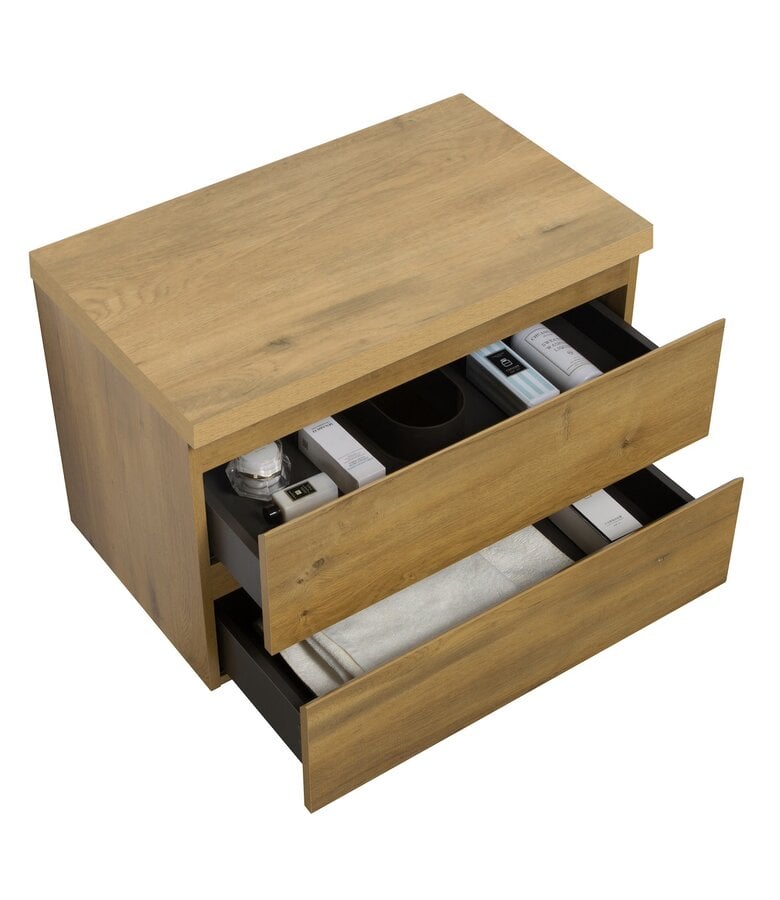 Badplaats Wastafelkast Angela 80 X 48 X 54 Cm - Eiken - Met Bovenblad