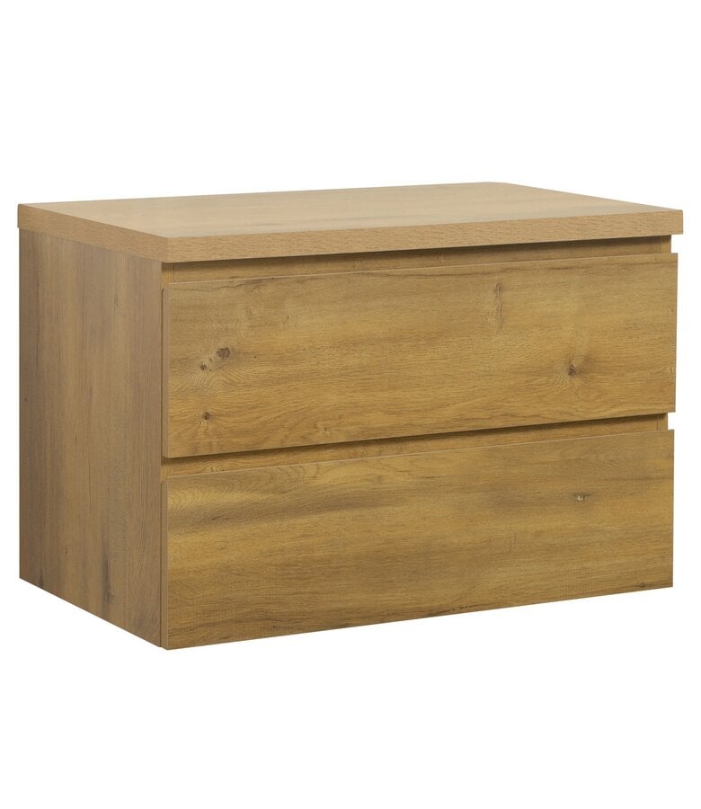 badplaats Wastafelkast Angela 80 x 48 x 54 cm - eiken - met bovenblad