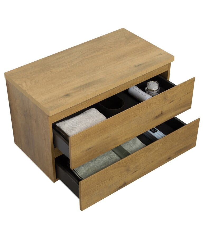 Badplaats Wastafelkast Angela 90 X 48 X 54 Cm - Eiken - Met Bovenblad