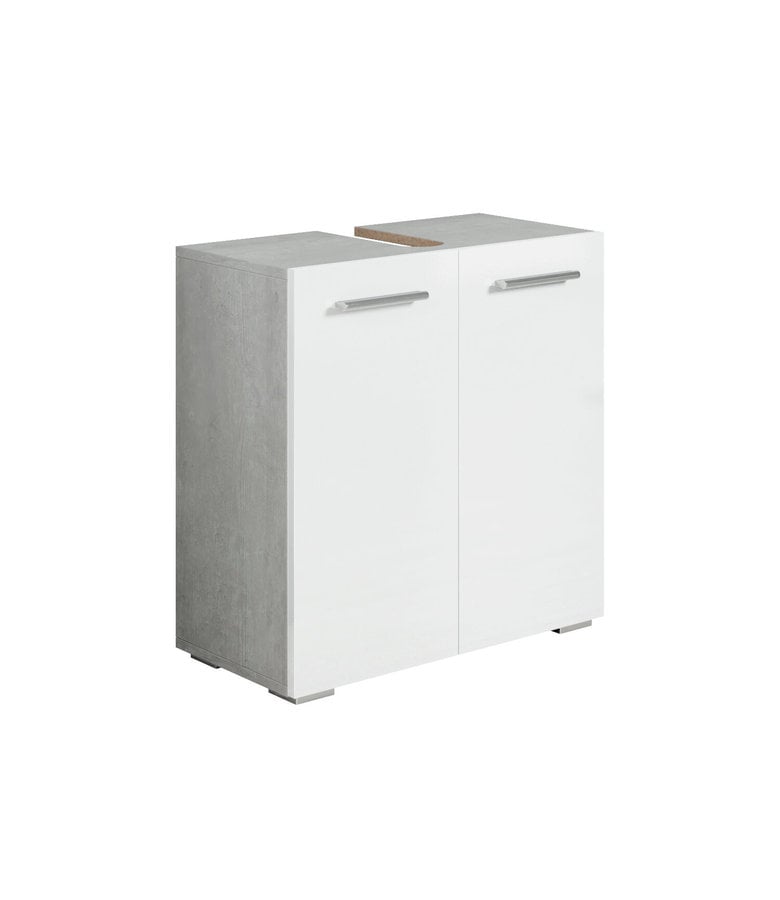 Badplaats Wastafelkast Jupiter 60 X 30 X 60 Cm - Beton Grijs Met Wit