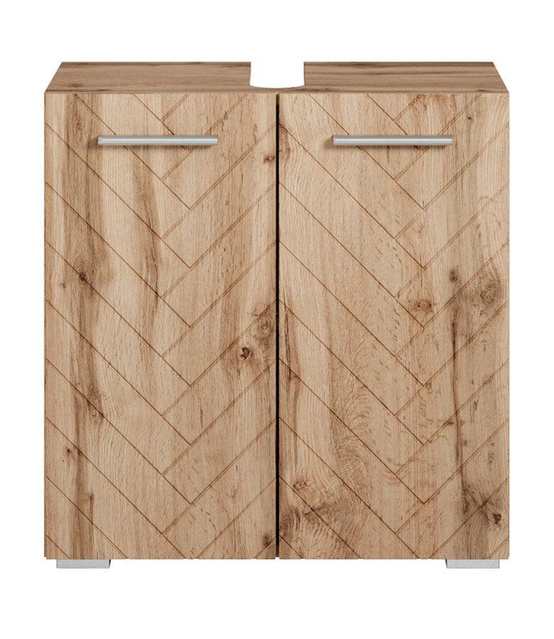 Badplaats Wastafelkast Jupiter 60 X 30 X 60 Cm - Eiken - Visgraat