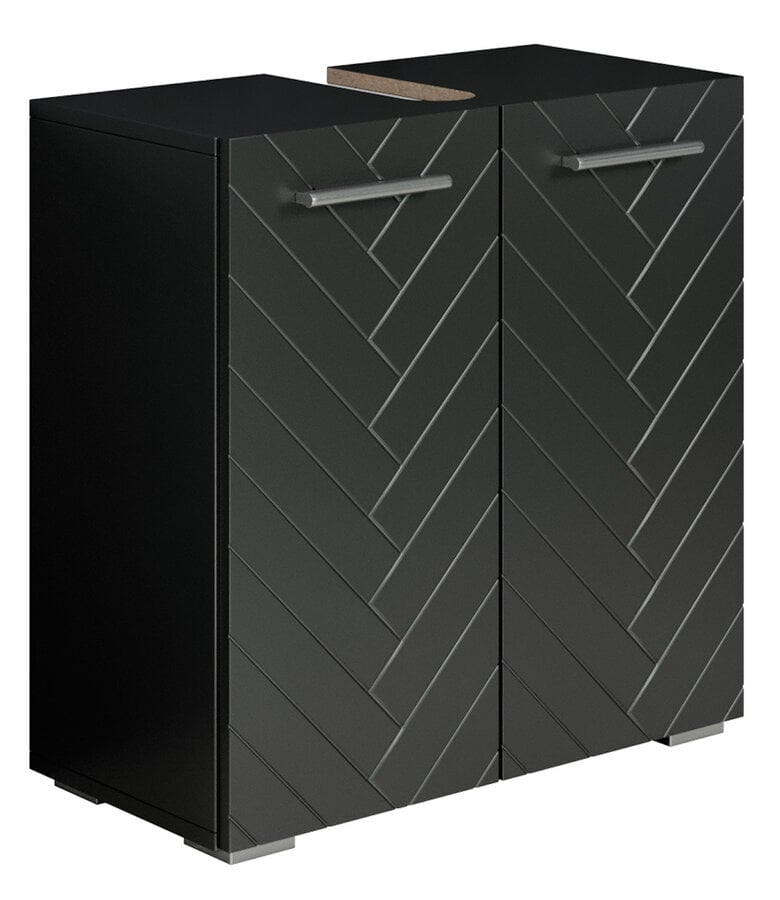 badplaats Wastafelkast Jupiter 60 x 30 x 60 cm - mat zwart - visgraat badplaats Wastafelkast Jupiter 60 x 30 x 60 cm - mat zwart - visgraat