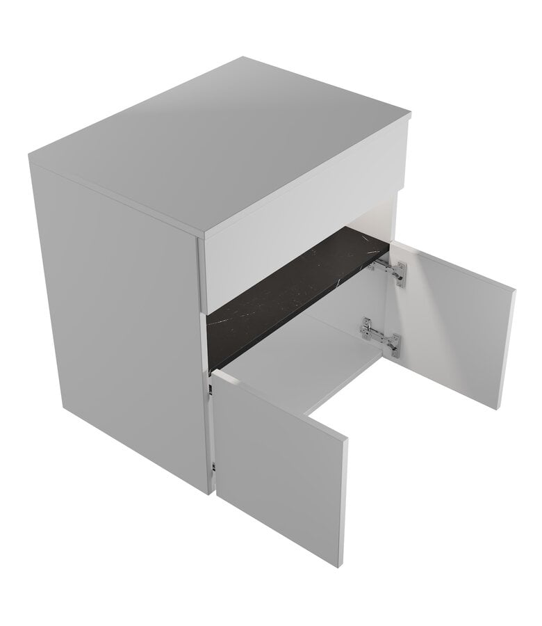 Badplaats Wastafelkast Lissabon 60 X 44 X 60 - Mat Wit - Met LED Verlichting