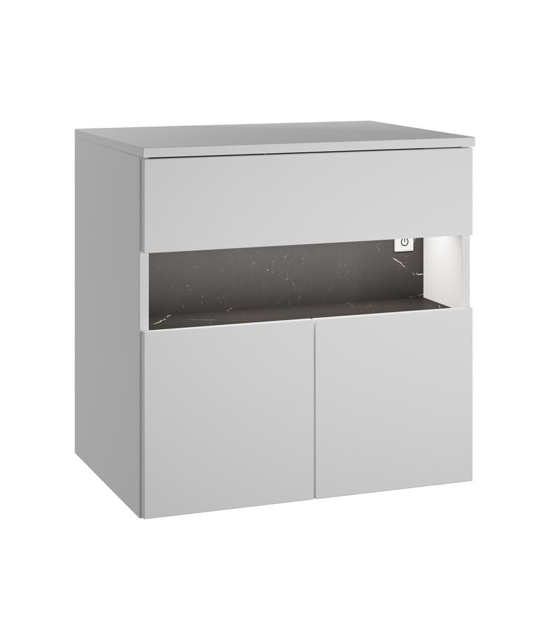 badplaats Wastafelkast Lissabon 60 x 44 x 60 - mat wit - met LED verlichting