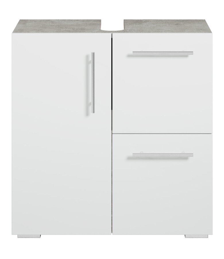 Badplaats Wastafelkast Mars 60 X 30 X 60 Cm - Beton Grijs Met Wit