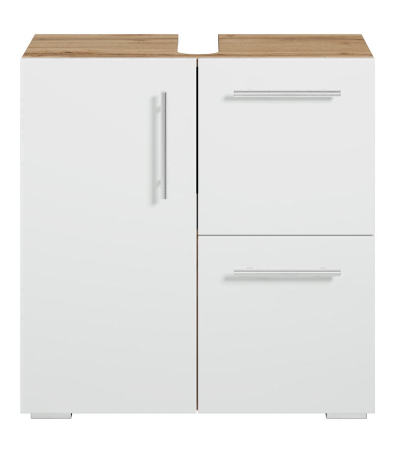 Badplaats Wastafelkast Mars 60 X 30 X 60 Cm - Eiken Met Wit