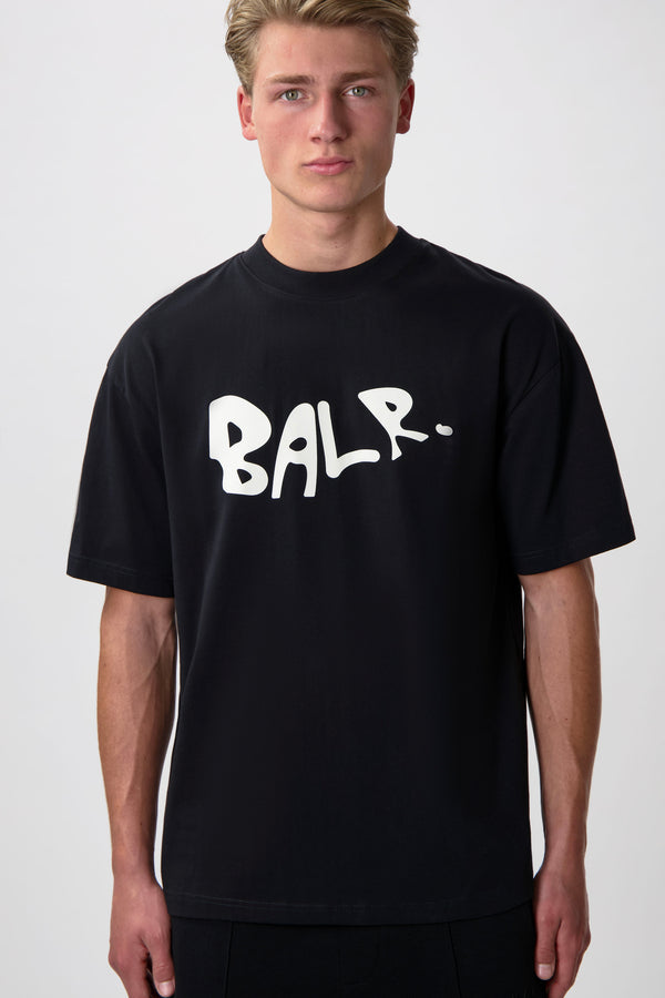 Balr. BALR. Logo Graffiti Box Fit T-shirt Jet Black