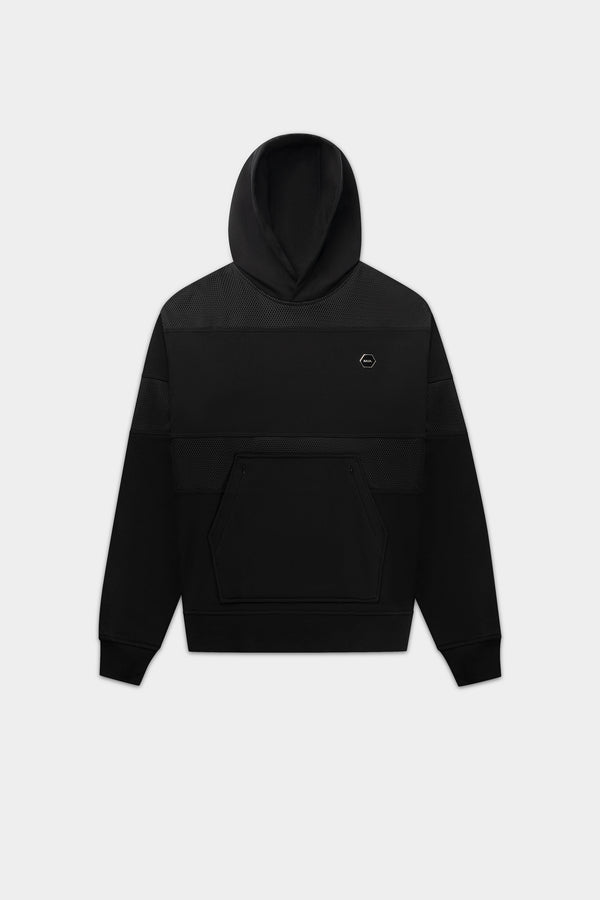 balr. Hexline Box Fit Hoodie Jet Black