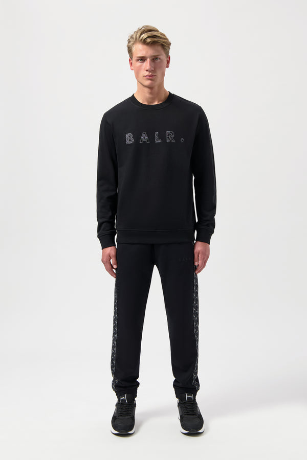 Balr. BALR. Monogram Embro Regular Fit Crewneck Jet Black/Phantom