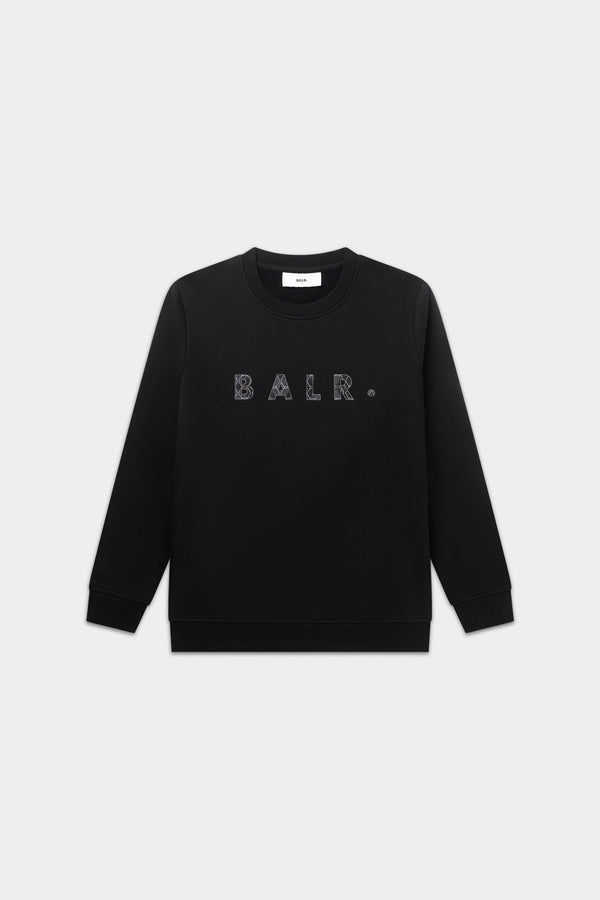 balr. BALR. Monogram Embro Regular Fit Crewneck Jet Black/Phantom