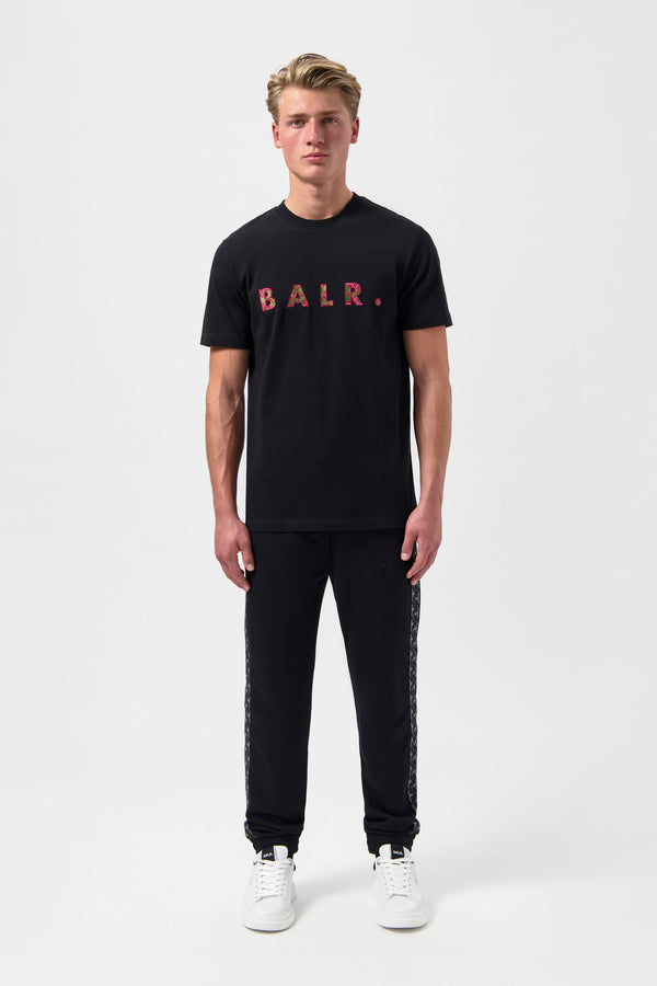 Balr. BALR. Monogram Embro Regular Fit T-Shirt Jet Black/Tibetian Red