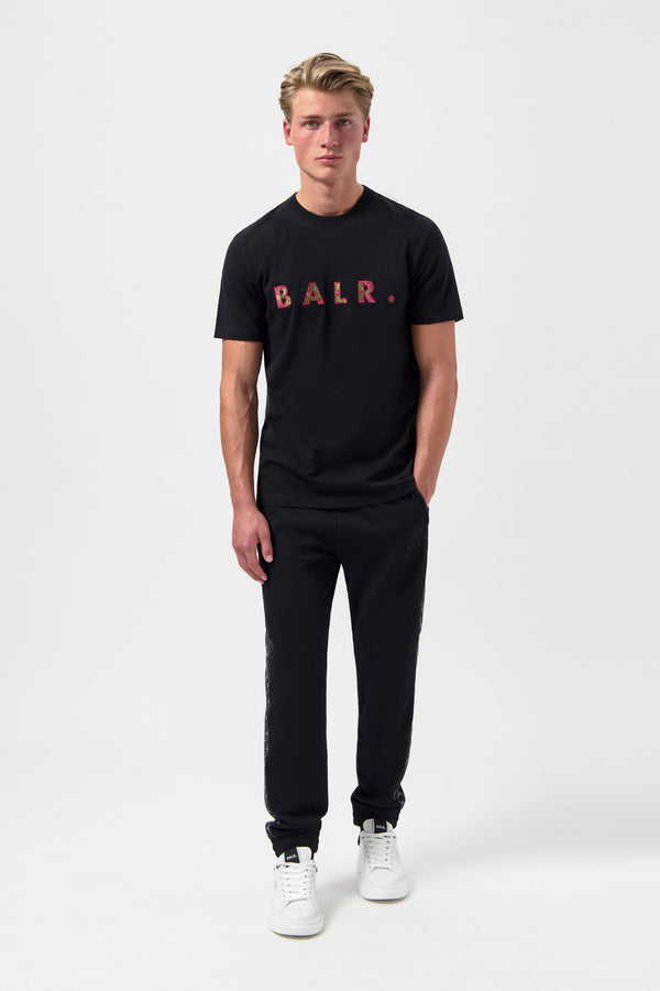 Balr. BALR. Monogram Embro Regular Fit T-Shirt Jet Black/Tibetian Red