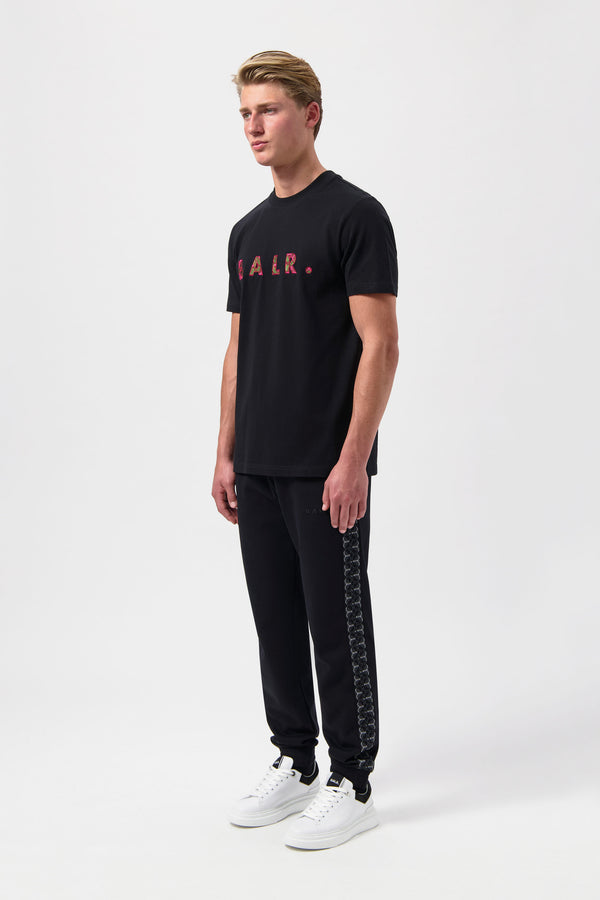 Balr. BALR. Monogram Embro Regular Fit T-Shirt Jet Black/Tibetian Red