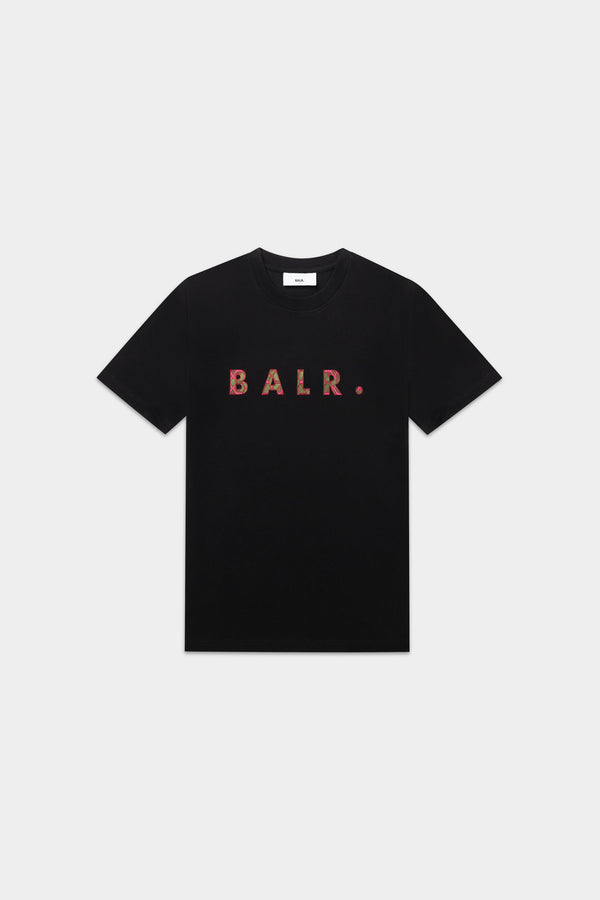 balr. BALR. Monogram Embro Regular Fit T-Shirt Jet Black/Tibetian Red