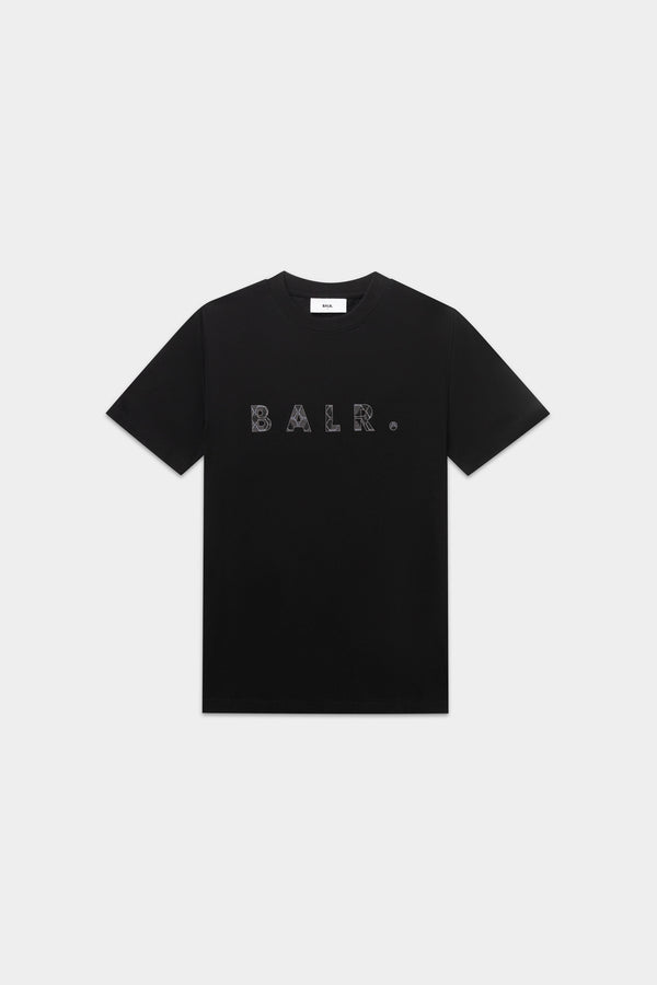 balr. BALR. Monogram Embro Regular Fit T-Shirt Jet Black/Phantom
