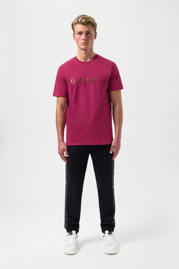 Balr. BALR. Monogram Embro Regular Fit T-Shirt Tibetian Red