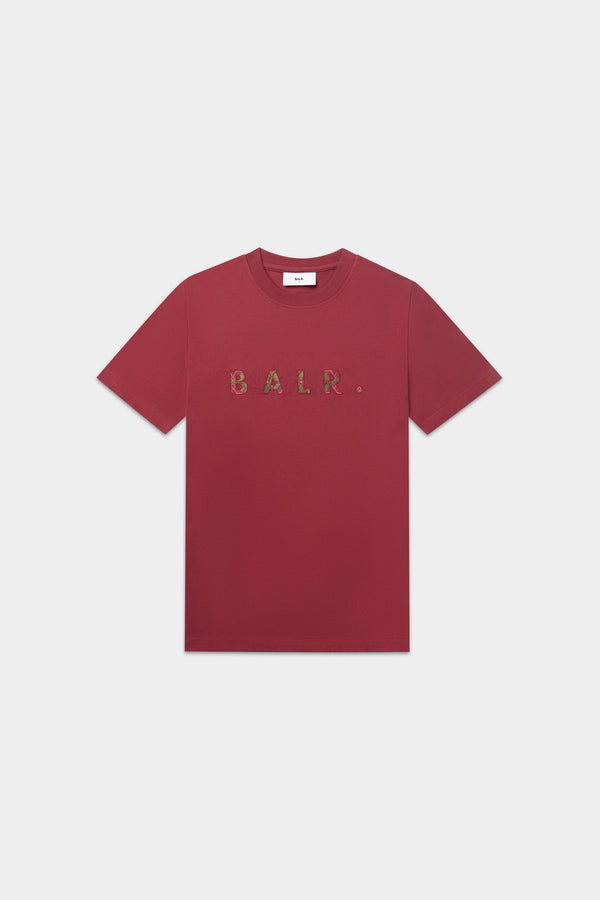 balr. BALR. Monogram Embro Regular Fit T-Shirt Tibetian Red