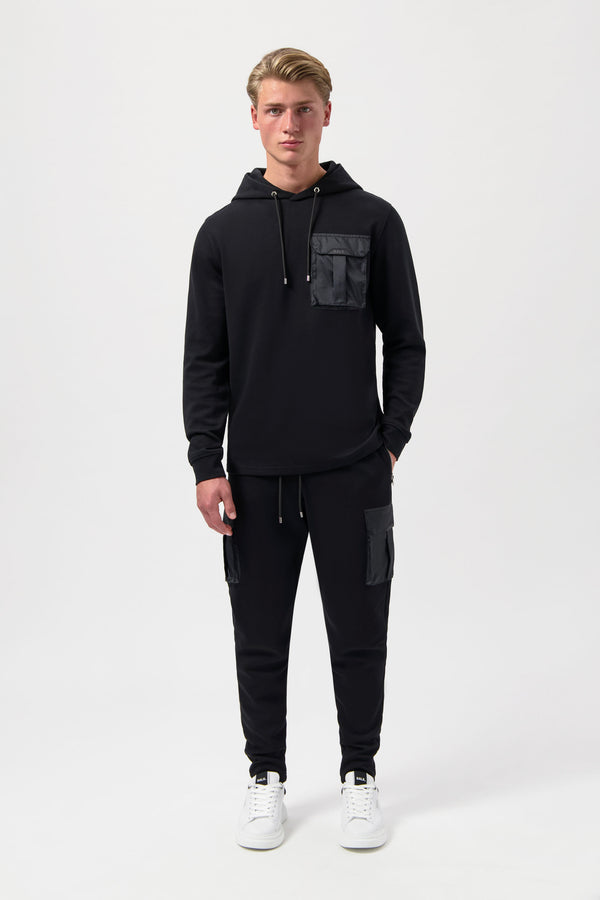 Balr. Q-Cargo Regular Fit Hoodie Jet Black