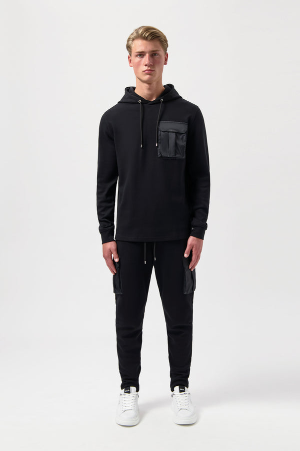 Balr. Q-Cargo Regular Fit Hoodie Jet Black