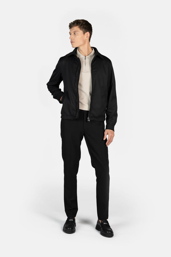 Balr. BALRXI Regular Fit Stretch Bomber Jacket Jet Black