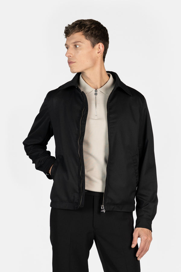 Balr. BALRXI Regular Fit Stretch Bomber Jacket Jet Black