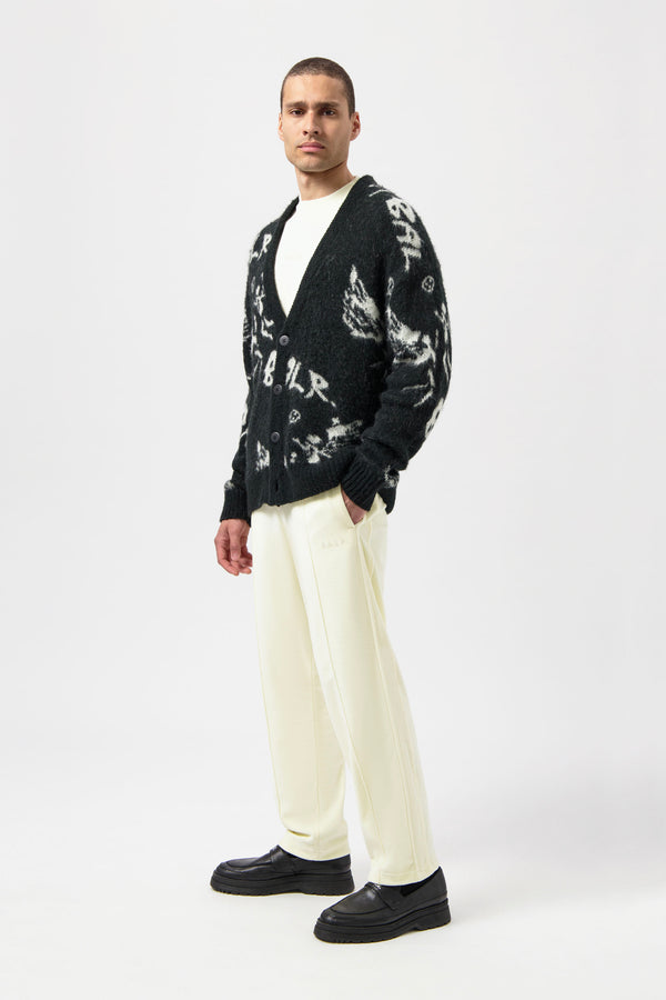 Balr. Game Of The Gods Box Fit Brushed Cardigan Jet Black