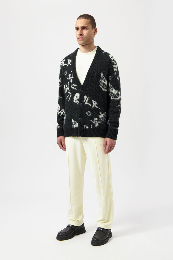 Balr. Game Of The Gods Box Fit Brushed Cardigan Jet Black