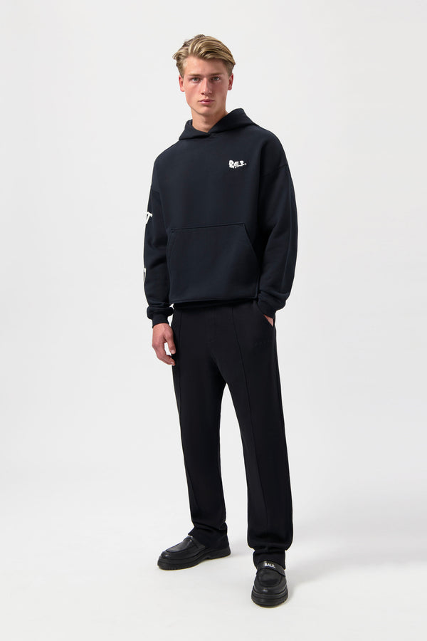 Balr. Game Of The Gods Graffiti Box Fit Hoodie Jet Black