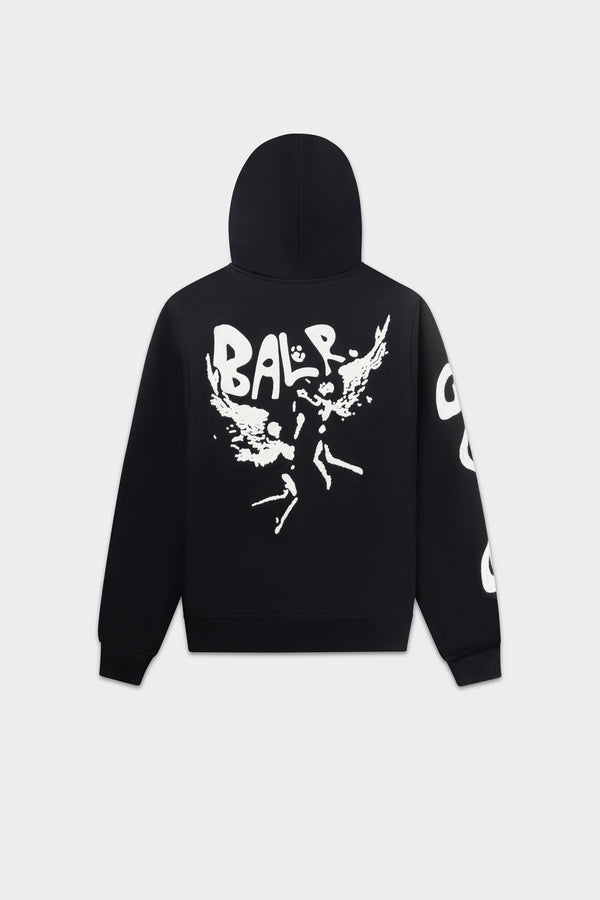 Balr. Game Of The Gods Graffiti Box Fit Hoodie Jet Black